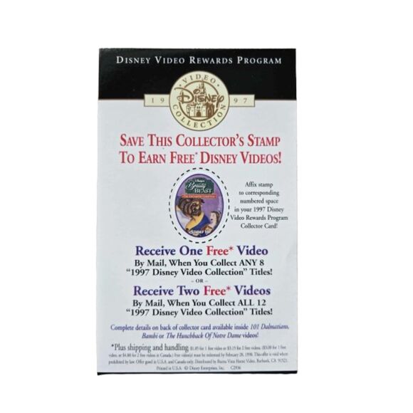 Beauty and the Beast: The Enchanted Christmas VHS (1997)Disney w/Collector Stamp - Picture 8 of 8